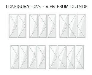 Bifold door panel configurations