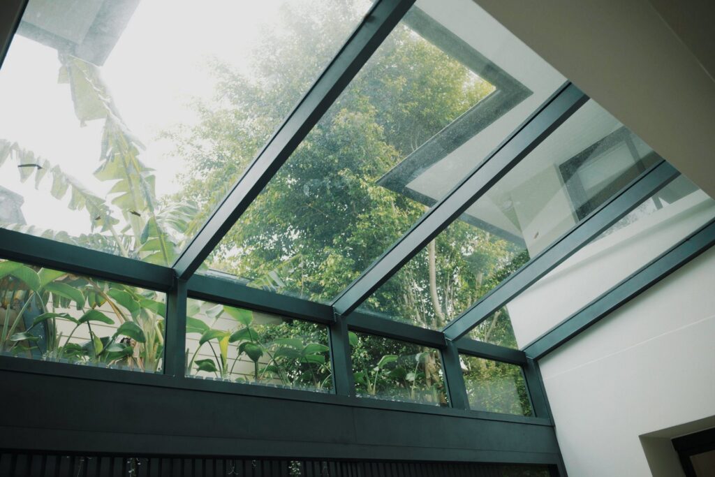 Custom aluminium framing with glass