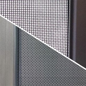 Fly screen mesh on an aluminium frame